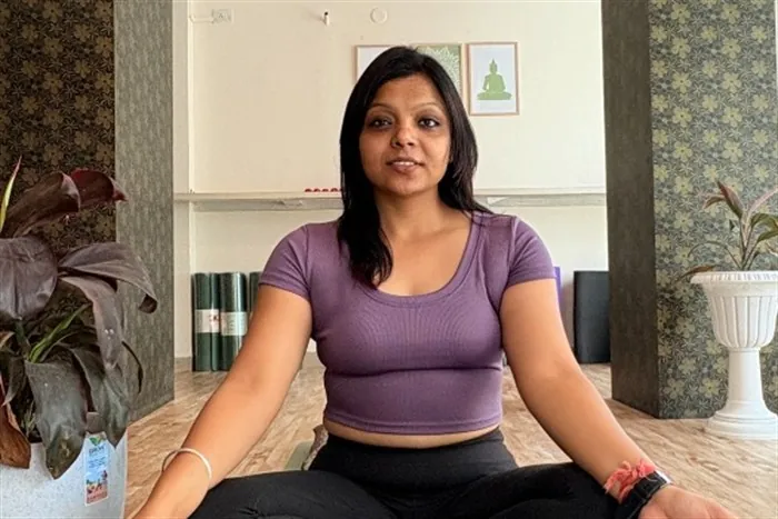 Yoga and Pranayama traditional asanas led by Shefali Jain at Sattva Yoga Udaipur
